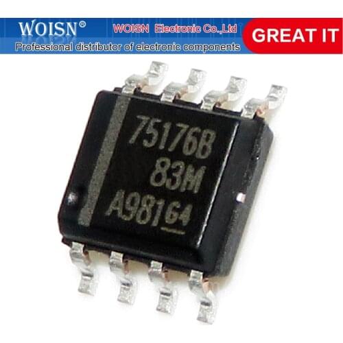200PCS SN75176BDR SN75176B SOP8 SOP SN75176 SMD 75 In Stock