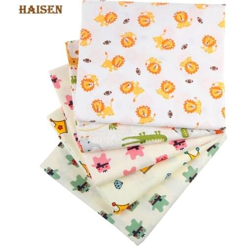 5pcs/Lot,Cartoon Lion King Series Twill Patchwork Cotton Fabric Tissue Cloth Set DIY Sewing Quilting Handmade Material 20x25cm