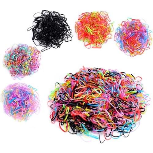 80Pcs/Pack Colorful Small Disposable Hair Bands For Girls Women Elastic Rubber Band Ponytail Holder Hair Accessories Hair Rope