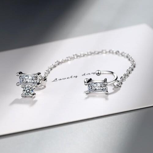 925 sterling silver earrings all-in-one earrings female simple cold style earrings designer jewelry