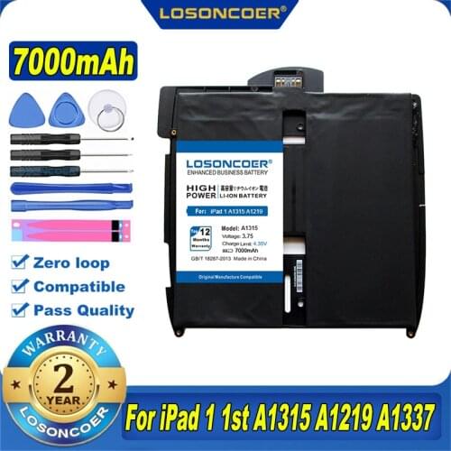 A1315 5900mAh Tablet Battery For Apple iPad 1 1st Generation A1315 A1219 A1337 616-0448 616-0478 969TA028H For iPad1 Battery