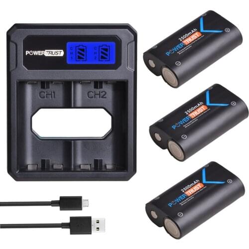 3 Pack Xbox One Rechargeable Battery + LCD USB Charger for One/Xbox One S/Xbox One X/Xbox One Elite Wireless Controller