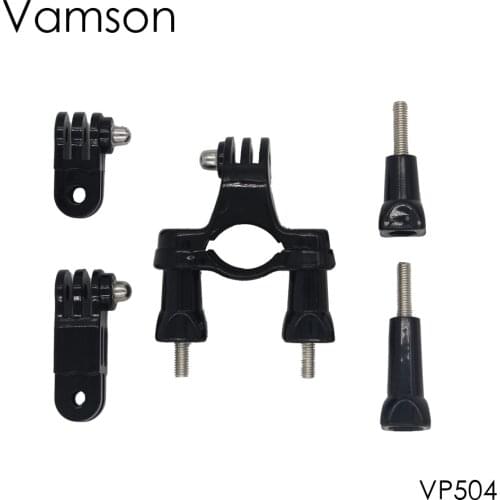 Vamson for Go Pro Accessories Bike Motorcycle Handlebar Pole Mount For Gopro Hero 4 3+ 2 1 for Xiaomi for yi for SJCAM VP504