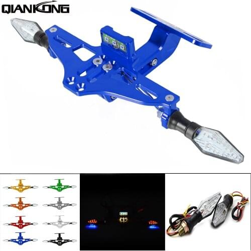 Motorcycle Adjustable Angle Aluminum License Number Plate Frame For YAMAHA YZF R1 R6 2005 2006 2007 2008 2009 r3 fz1 mt 09 MT07