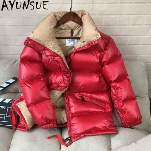 AYUNSUE Womens Winter Down Jacket Short Coat Female Jacket 90% White Duck Down Coats Warm Thick Parka 2020 Mujeres Abrigos 1381