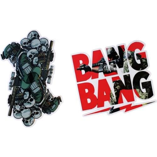 BANG BANG Skull Operator Tactical Sticker Military Adhesive Paper Notebook Outdoor Skateboard Suitcase Journaling Scrapbooking
