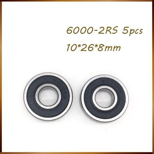 Free shipping 5pcs/Lot 6000-2RS 6000 RS 10x26x8mm Rubber Sealed Deep Groove Ball Bearing Miniature Bearing Brand New