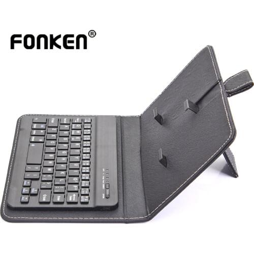 FONKEN Wireless Bluetooth Keyboard For Iphone Huawei Xiaomi Tablet Mini Keyboard Mobile Phone Gaming Keyboard PU Case Support