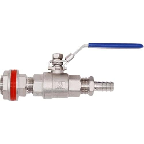 Weldless 304 SS Ball Valve with Hose Barb suitable Brew kettles, Homebrew Hardware