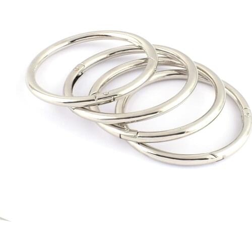 Silver Large Spring Ring Buckle Snap Trigger Hook Zinc Alloy Spring Clasp O Ring Round Gate Ring Purse Bag Handbag Jewelry 62mm