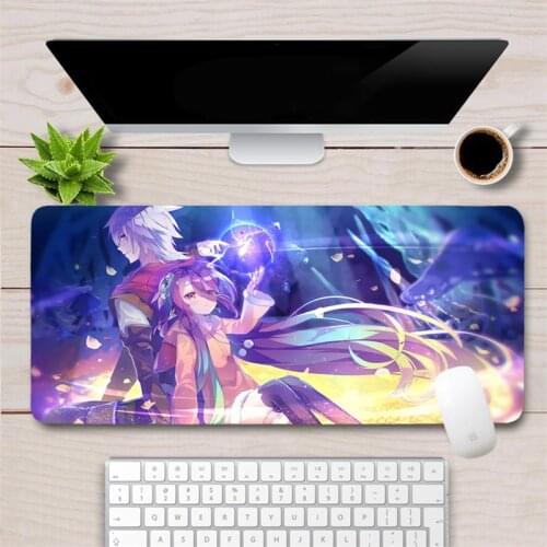 Anime NO Game No Life Large Mouse Pad Gamer Rubber Durable 60x30cm Gaming MousePad Locking Edge Keyboard pad Laptop Desk Mat