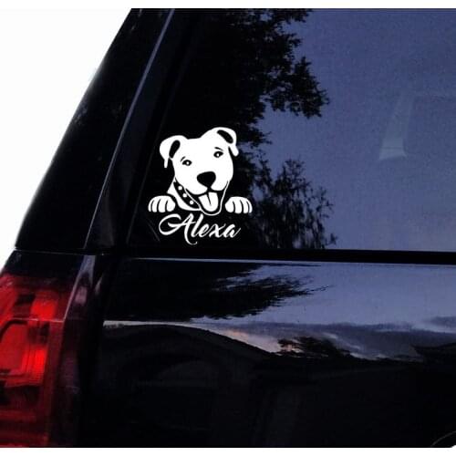 Black/Silve Smiley Peeking Pit Face Dog Paws Personalized Sticker Vinyl Car Accessories Art Design Removable S646