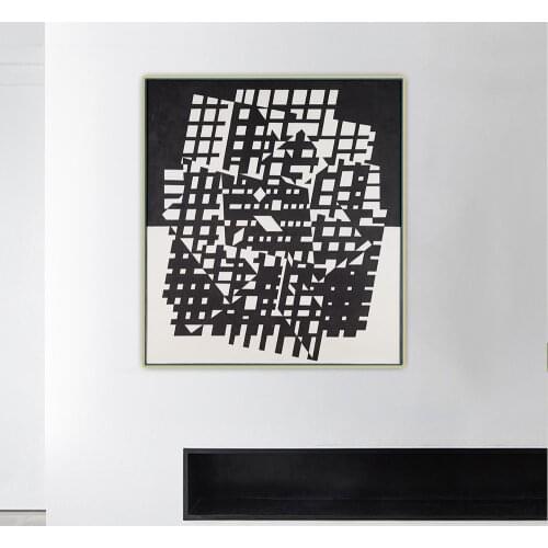 Citon Bridget Riley《Shuttle II》Canvas Art Oil Painting Artwork Poster Picture Wall Hanging Decorations Home Living Room Decor