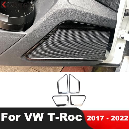 For VW For Volkswagen T-Roc TROC 2017 2018 2019 Stainless Steel Car Interior Accessories Door Audio Lound Speaker Cover Trim