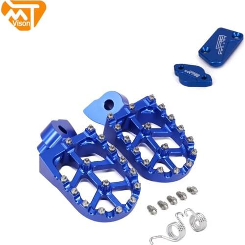 For YAMAHA YZ 125 250 WR 250F 426F 450F YZ250FX YZ250X YZ450FX YZ125X CNC Front Rear Brake Reservoir Cover & Footpegs Set