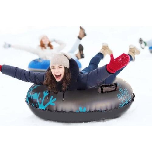 Floated Skiing Board PVC Winter Inflatable Ski Circle With Handle Durable Children Adult Outdoor Snow Tubes Skiing Accessories
