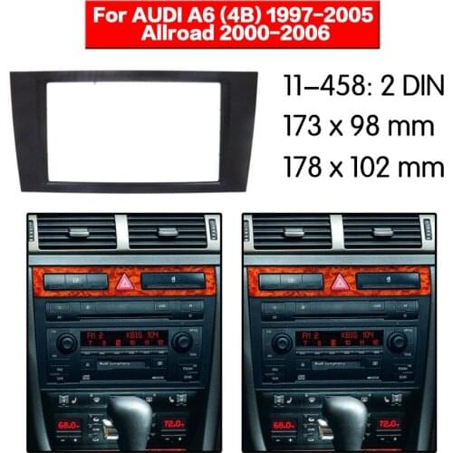 Double Din Fascia For AUDI A6 4B Allroad Radio DVD Stereo Panel Dash Mounting Installation Trim 11-458