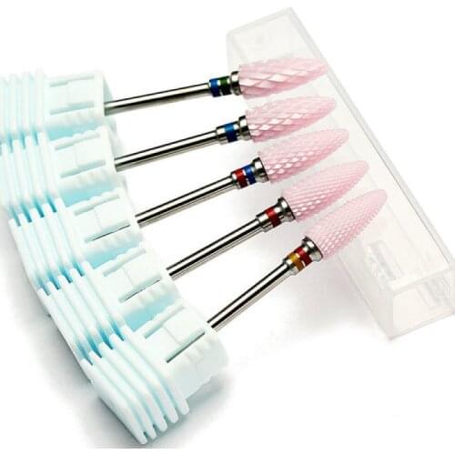 Electric Manicure Drill Bits Machine Accessory Rainbow Tungsten Carbide Ceramic Cutter