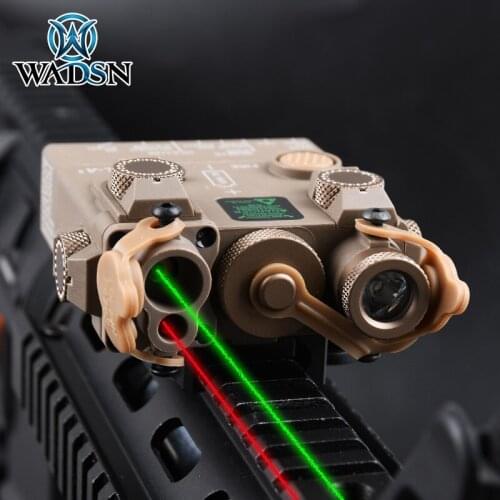 WADSN Airsoft DBAL-A2 Tactical PEQ-15 RED Green IR Laser Aiming Strobe Light Hunting Rifle Weapon Flashlight for 20mm Rail