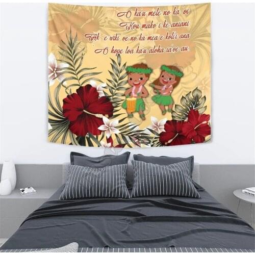 Hawaii Hibiscus Love Poem Valentines Tapestry 3D Printed Tapestrying Rectangular Home Decor Wall Hanging