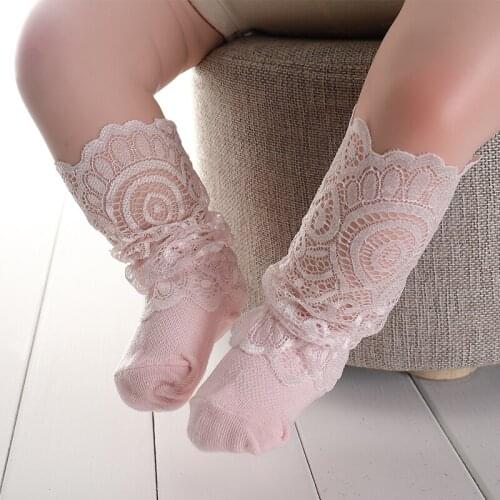 Baby Girls Knee High Lace Socks White Cotton Children Kids Toddler Summer Mesh Thin Princess Ruffle Long Sock Baby Accessories