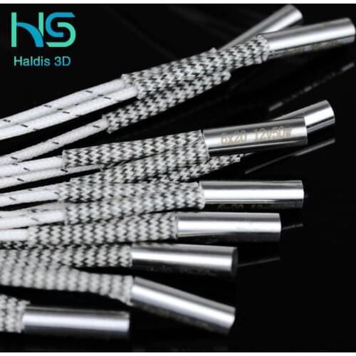 Haldis 3D Printer 6*20MM 12V / 24V 50W Heater Cartridge With 100CM cable For 3D Printer for V6 HOTEND Volcano MK8 MK9