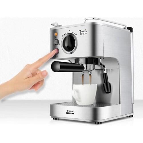 Italian Coffee Machine Household Semi-automatic Coffee Maker Commercial Steam Type Cooking Coffee TSK-1819A