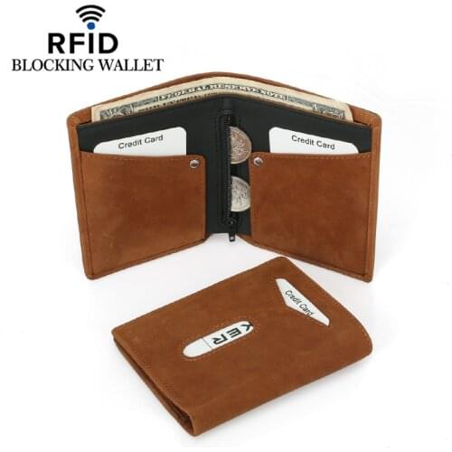 Fashion 100% Genuine Leather Wallet Short Bifold Men Wallet Casual Soild Men Wallets With Coin Pocket Purses Male Wallets