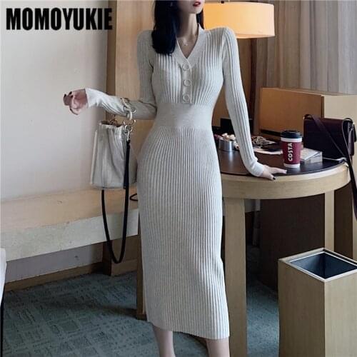 Модные вязаные платья Momoyukie China At AliExpress