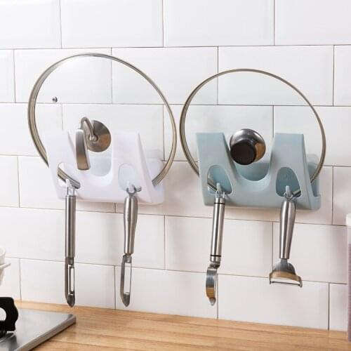 Wall-mounted Pot Lid Rack Household Wall-mounted Perforation-free Kitchen Supplies Racks Cutting Boards Storage Racks