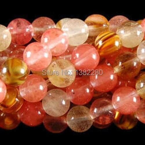 Wholesale Fashion 8mm Watermelon Tourmaline chalcedony round Loose Beads 15'' 2 pcs/lot jewelry JT5842