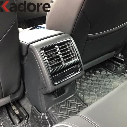 For Volkswagen Golf MK8 Pro R 2021 2022 Carbon Fiber Car Interior Rear Seat Air Vent AC Outlet Frame Cover Trim Accessories