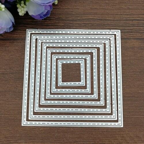 Outside In Stitched Rectangle Stackables Metal Die cutting Dies For DIY Scrapbooking Photo Album Decorative Embossing