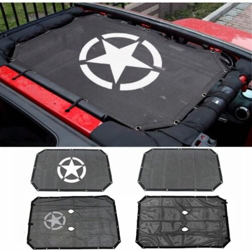 Sunshade Mesh Top Cover for Jeep Wrangler JK JKU 2007-2017 UV Sun Protection 2 Door 4 Door