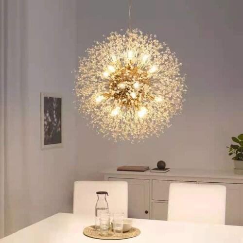 2021 Modern Crystal Dandelion Chandelier Lighting Pendant Lamp For Living Room Dining Room Home Decoration