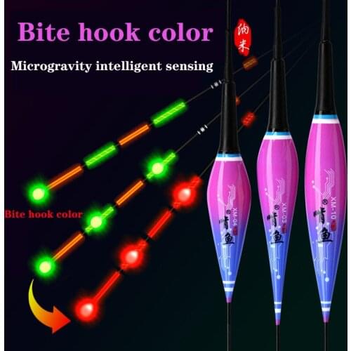 Smart fishing led light float 1Pcs equipment Including battery CR425 Night fishing tie Gravity sensing chip stopper accessories