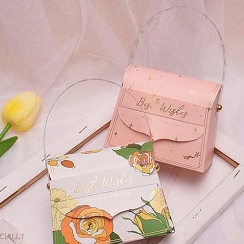 5pcs Candy Handbag Gift Box Birthday Party Wedding Baby Shower Dragee Chocolate Cookies Decor Bonbonniere Bags for Packaging