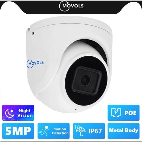 MOVOLS 5MP POE IP Camera Metal Case Built-in MIC SONY IMX335 ONVIF P2P Security Waterproof Night Vision Surveillance CCTV Camera