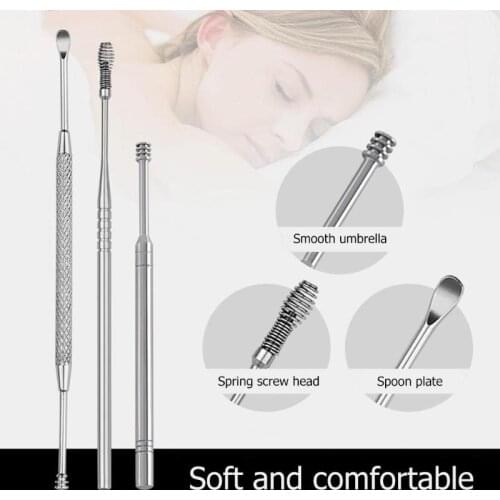 1/7pcs Ear Wax Pickers Cleaner Stainless Steel Earpick Wax Remover Curette Ear Pick Cleaner Health Ear Cleaner Care Tools