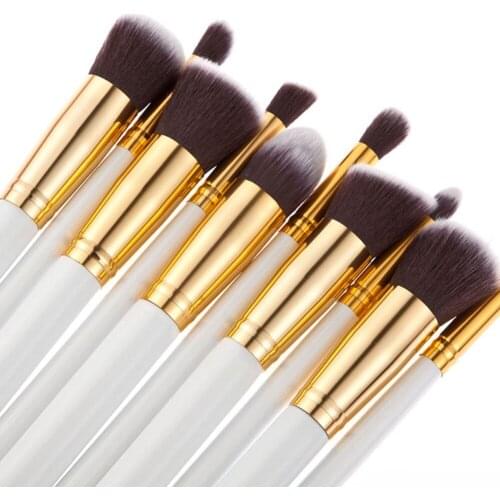 New 10 pcs Synthetic Kabuki Makeup Brush Set Cosmetics Eye Shadow Foundation blending blush makeup tool Beauty