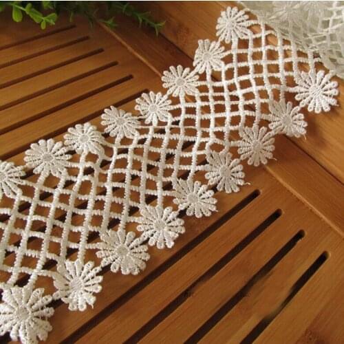 2m/lot 9.5cm High quality lace mesh hole national wind lace embroidery lace trims head mesh diy accessories SC608