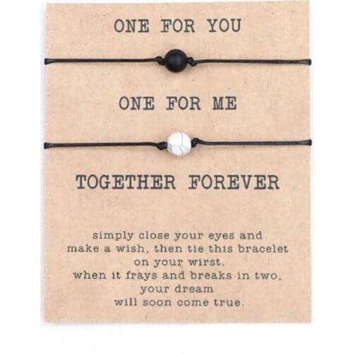 2pcs/set Matte Lava Stone Natural Stone Bracelet Couples Wish Howlite Stone Bracelet Couple Bracelets Men Women Wish Jewelry