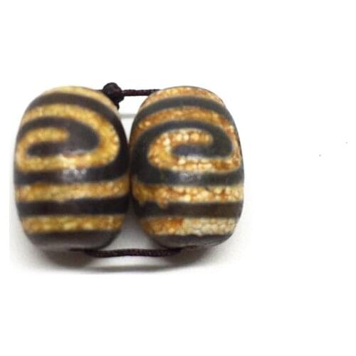 2pcs/lots Special Pattern Natural Dzi Beads Spiral Lotus Ruyi Different Patterns DIY Jewelry Oval Sold By Lot Free Shipping