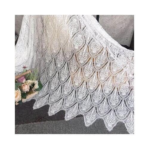 3 M/ Pcs Exquisite France Eyelash Lace Fabric White Handmade Diy Curtain Decorative 150CM Wide Clothes Accessories