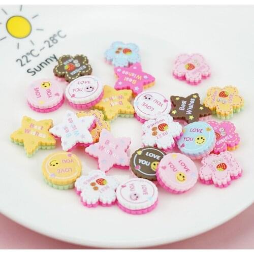 40Pcs Imitation Food Cake Cookie Resin Toys DIY Crafts Supplies Kid Gift Toys Phone Shell Patch Arts Decor Ornament Materials