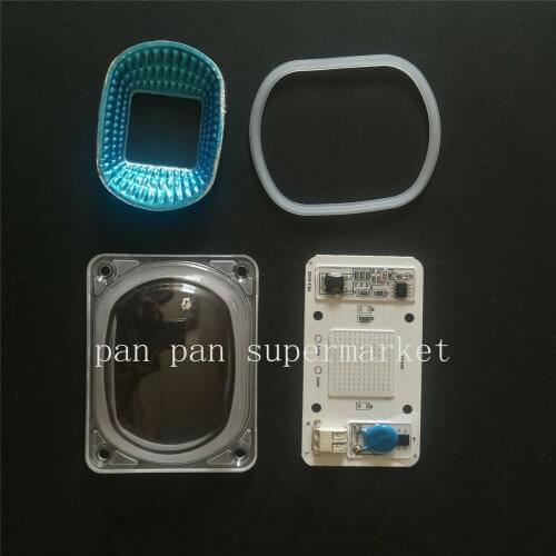 5PCS LED COB UV395-400nm Chip+Lens Reflector 50W 220V For LED Ultra Violet light