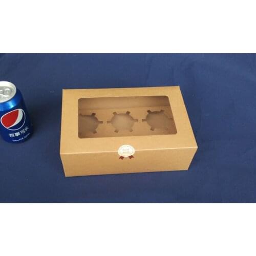50pcs 24*15.5*7.5cm 6 Grid White/brown Kraft Paper Muffin Box For Candy/food/wedding/jewelry Gift Box Packaging Display Boxes
