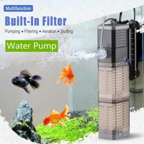 CHJ Three-in-One Aquarium Internal Filter Oxygen Submersible Water Pump Fixed Suction Micro Water Pump For Fish Tank Pond