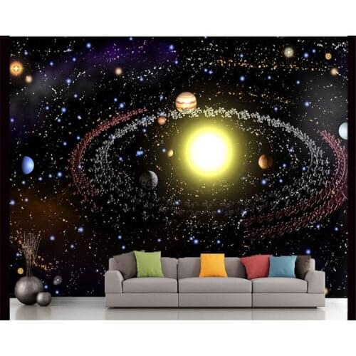 Beibehang Modern Creative Aesthetics 3d Wallpaper Universe Starry Galaxy Ceiling TV Background Wall papel de parede wallpaper