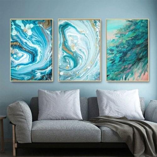 Frameless Nordic Abstract Sea Water Painting Core Creative Background Wall Dining Room Living Room Bedroom Decoration Paintings
